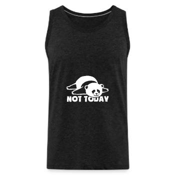 Not today - Tired and lazy - Panda - Men's Premium Organic Tank Top - charcoal grey - Front - Alexander (188cm)