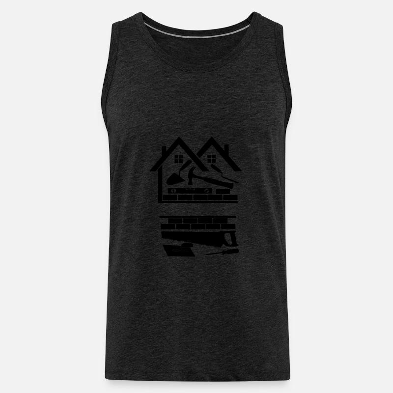 Logo der Baufirma "Häuser" - Männer Premium Bio Tank Top - Anthrazit