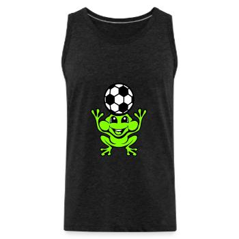 Frosch Fußball Kopfball Köpfer Ball Spielen Kröte - Männer Premium Bio Tank Top - Anthrazit - Vorne - AI Model Male 185 dark (185cm)
