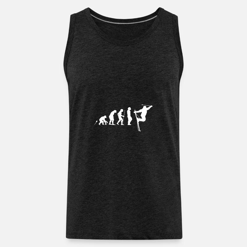 Ski Spaß Evolution Fun Shirt - Männer Premium Bio Tank Top - Anthrazit