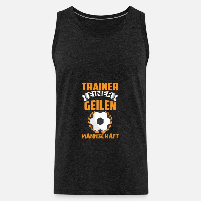 TRAINER EINER GEILEN MANNSCHAFT - Männer Premium Bio Tank Top - Anthrazit