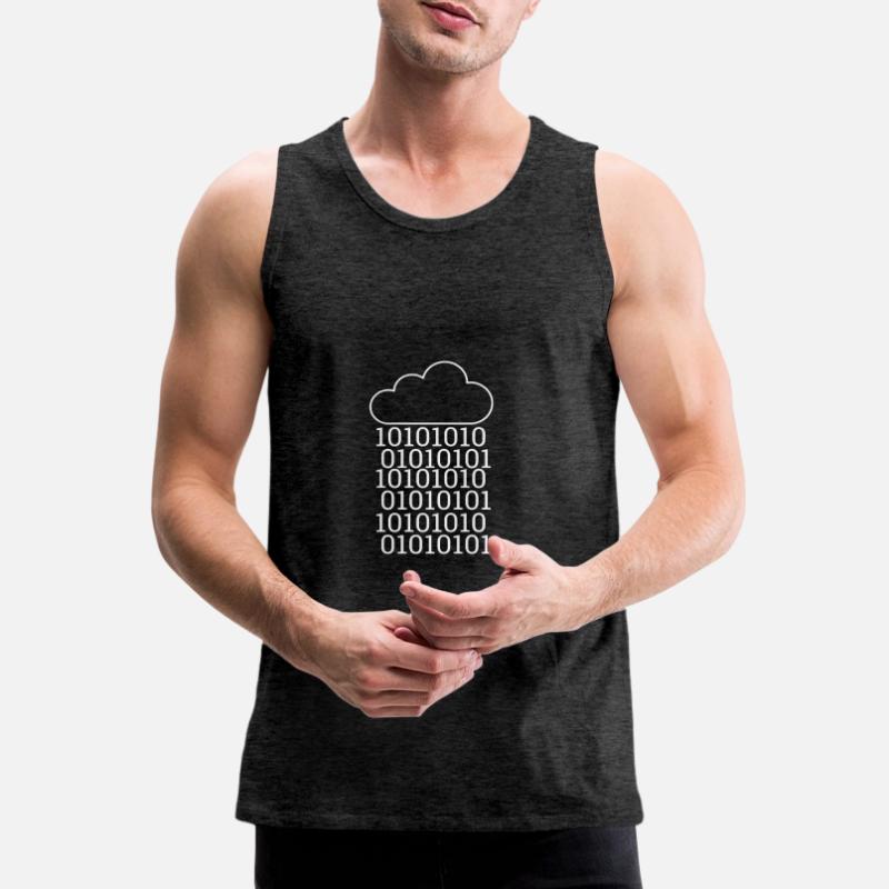 "Cloud raining bits" | Data Science Men's Premium Organic Tank Top