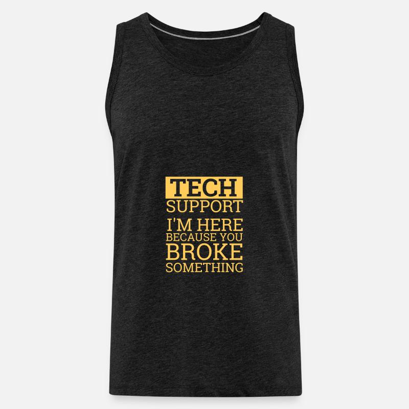 "Tech Support" | Helpdesk - Männer Premium Bio Tank Top - Anthrazit