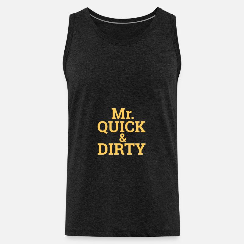 "Quick and Dirty" | Programming, Developer - Männer Premium Bio Tank Top - Anthrazit