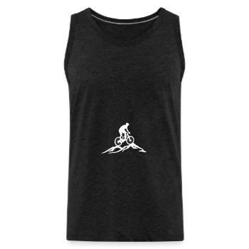 MTB Mountainbike Berge - Männer Premium Bio Tank Top - Anthrazit - Vorne - AI Model Male 185 dark (185cm)