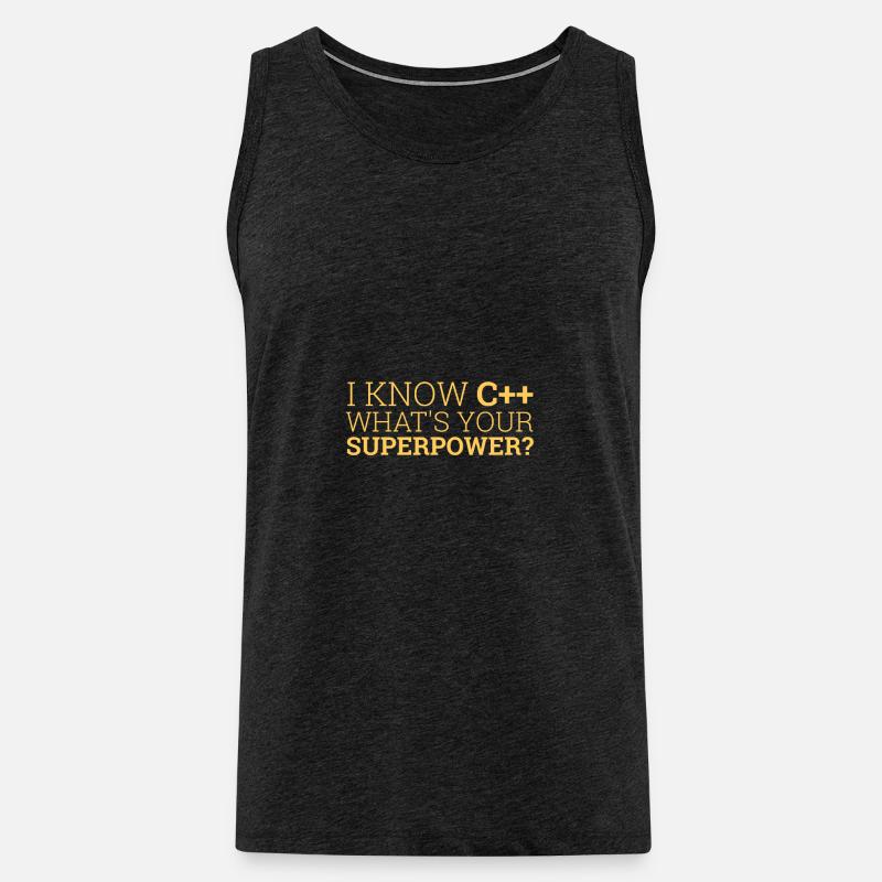 "I Know C++" | Superpower, Programmierer - Männer Premium Bio Tank Top - Anthrazit