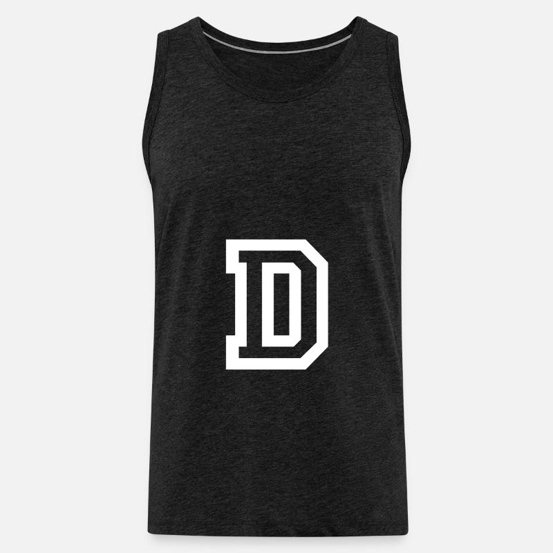 Buchstabe D - Männer Premium Bio Tank Top - Anthrazit