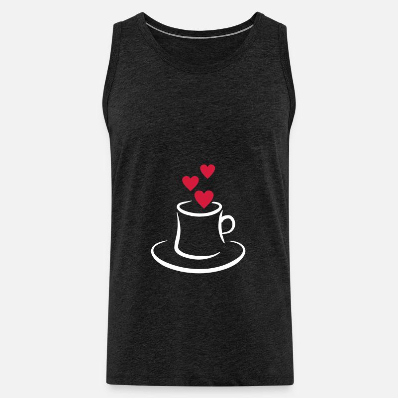 Kaffee - Männer Premium Bio Tank Top - Anthrazit
