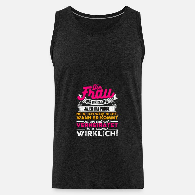 Die Frau Des Dirigenten - Männer Premium Bio Tank Top - Anthrazit