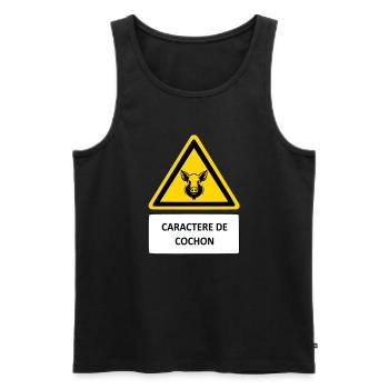 Pig character - Men's Premium Organic Tank Top - charcoal grey - Front - Alexander (188cm)