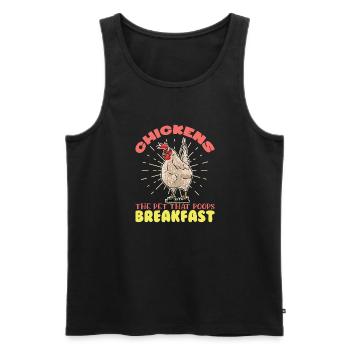 Chickens The Pet That Poops Hühner Hahn Bauer Huhn - Männer Premium Bio Tank Top - Anthrazit - Vorne - AI Model Male 185 dark (185cm)
