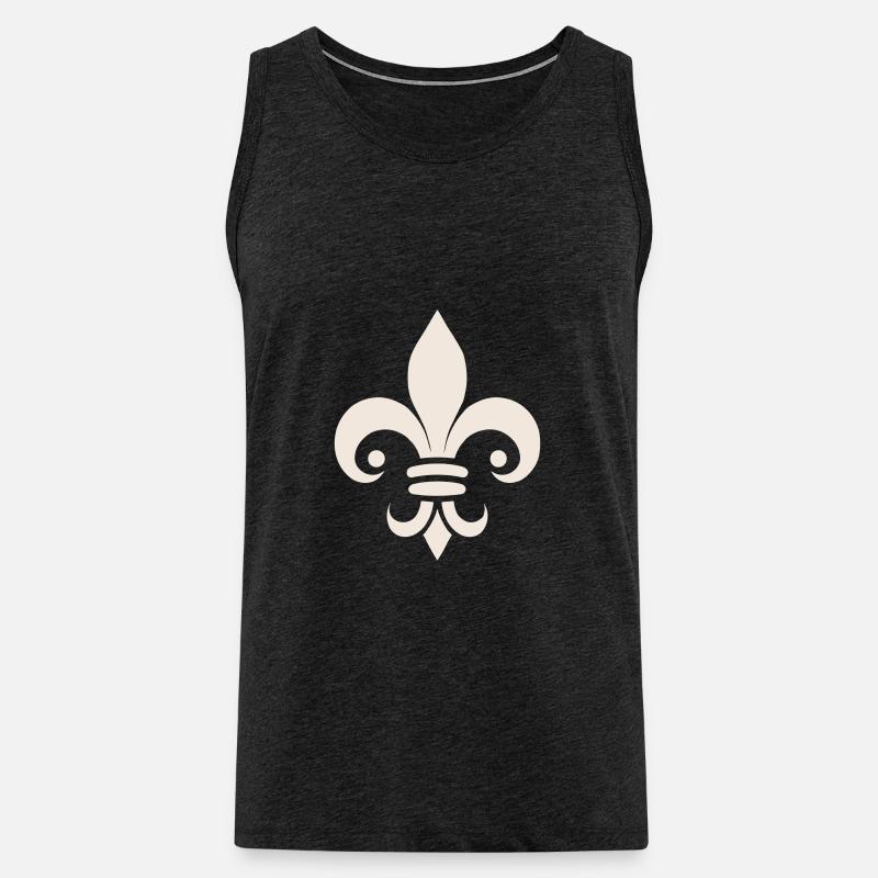 Schlichtes Fleur de lys Design - Männer Premium Bio Tank Top - Anthrazit