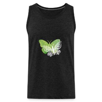 J’adore le papillon - Débardeur bio Premium Homme - charbon - Devant - AI Model Male 185 dark (185cm)