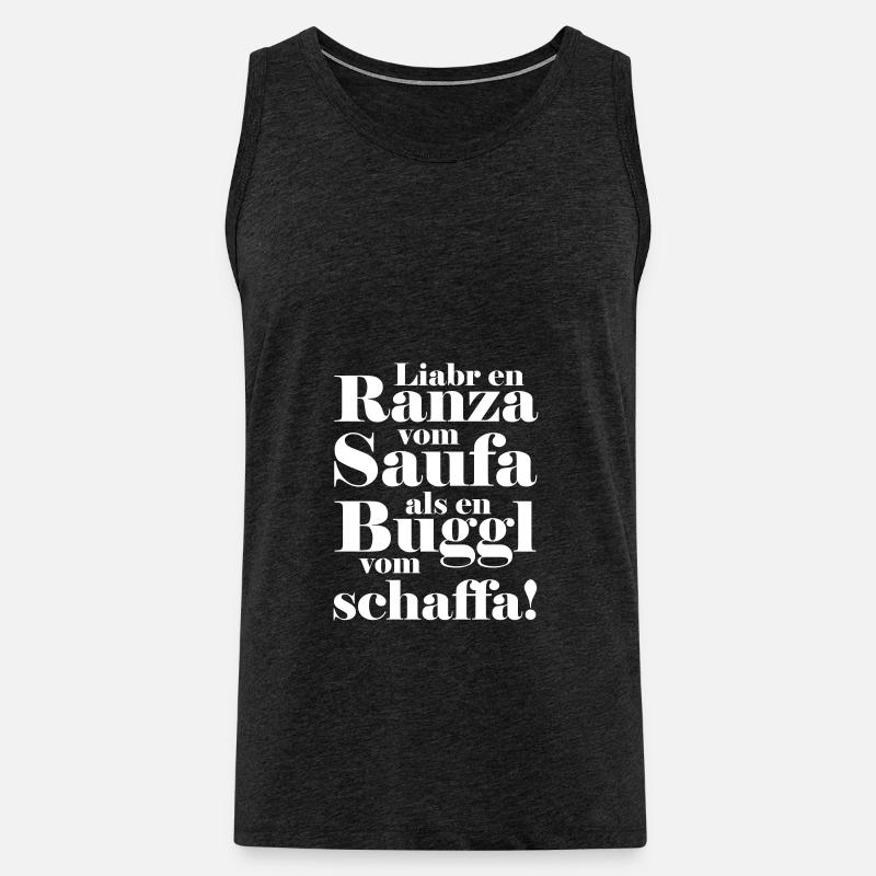 Schwäbischer Spruch Saufen Geschenk schwäbisch - Männer Premium Bio Tank Top - Anthrazit