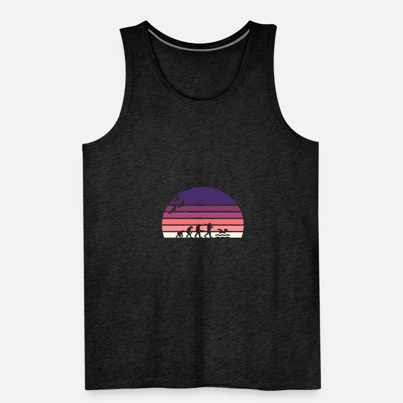 retro vintage sunset évolution NATATION Débardeur bio Premium Homme