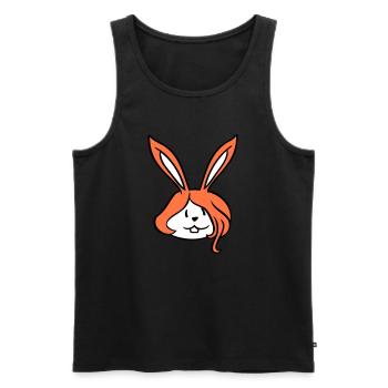 Bunny Girl Pretty Woman Bunny Cute Long Hair - Men's Premium Organic Tank Top - charcoal grey - Front - AI Model Male 185 dark (185cm)