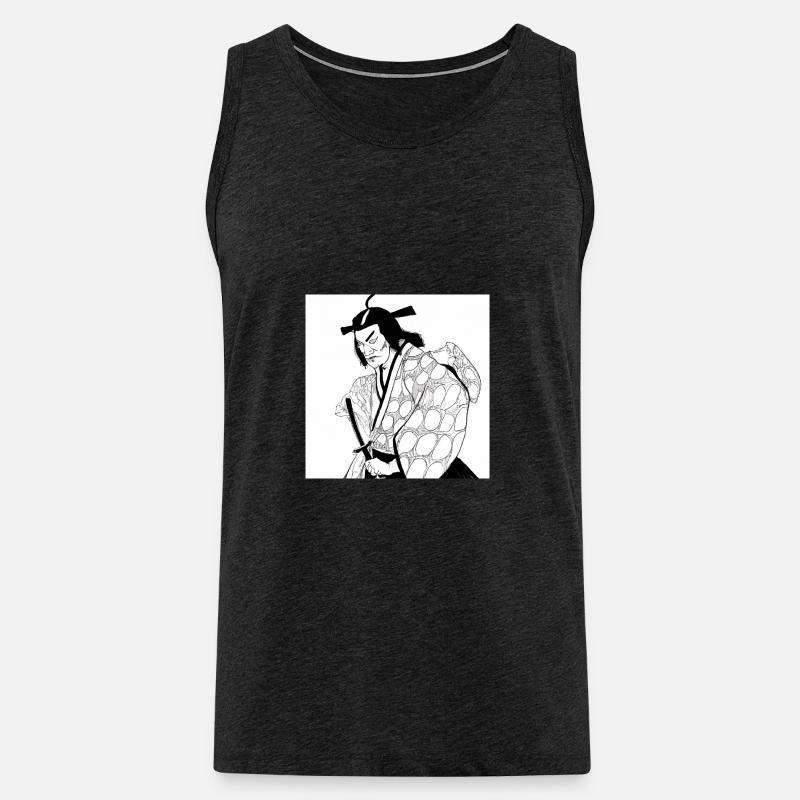 Samurai Ukiyo-e Style - Männer Premium Bio Tank Top - Anthrazit
