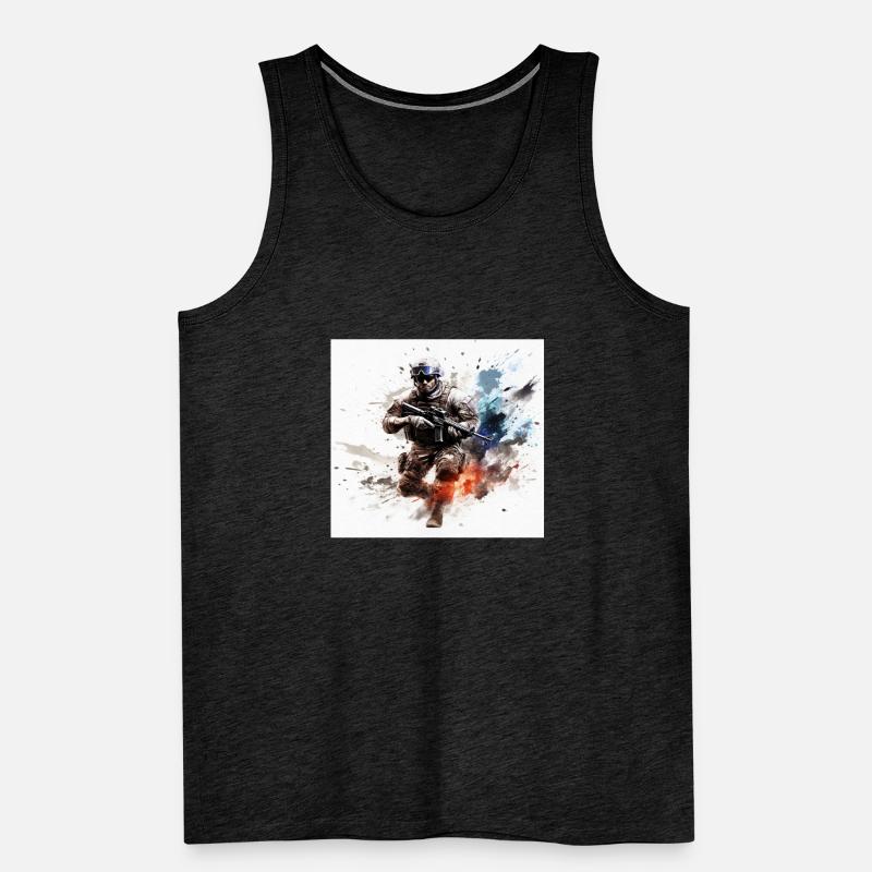 COD gaming art shooter 2 Männer Premium Bio Tank Top