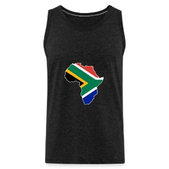 Afrique du Sud - Débardeur bio Premium Homme - charbon - Devant - AI Model Male 185 dark (185cm)