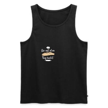 Die mit dem Teig redet Brot backen Bäcker - Männer Premium Bio Tank Top - Anthrazit - Vorne - AI Model Male 185 dark (185cm)