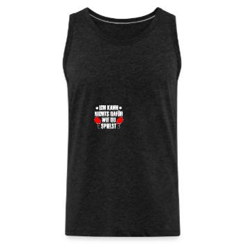 Ich kann nichts dafür Tischtennisspieler - Männer Premium Bio Tank Top - Anthrazit - Vorne - AI Model Male 185 dark (185cm)
