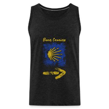 Buen Camino - Jakobsweg - Pilgertour - Santiago - Männer Premium Bio Tank Top - Anthrazit - Vorne - AI Model Male 185 dark (185cm)