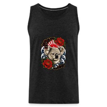 Koala im japanischen Irezumi Tattoo Stil - Männer Premium Bio Tank Top - Anthrazit - Vorne - AI Model Male 185 dark (185cm)