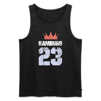 Hambourg 23 Maillot 2023 - Débardeur bio Premium Homme - charbon - Devant - AI Model Male 185 dark (185cm)