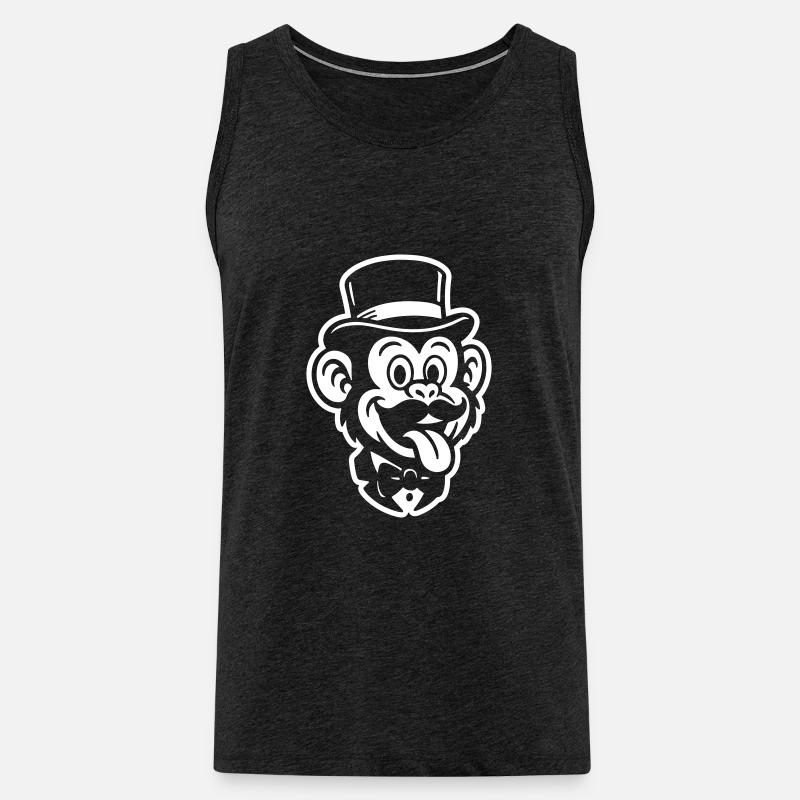 Affe Gentleman Comic - Männer Premium Bio Tank Top - Anthrazit