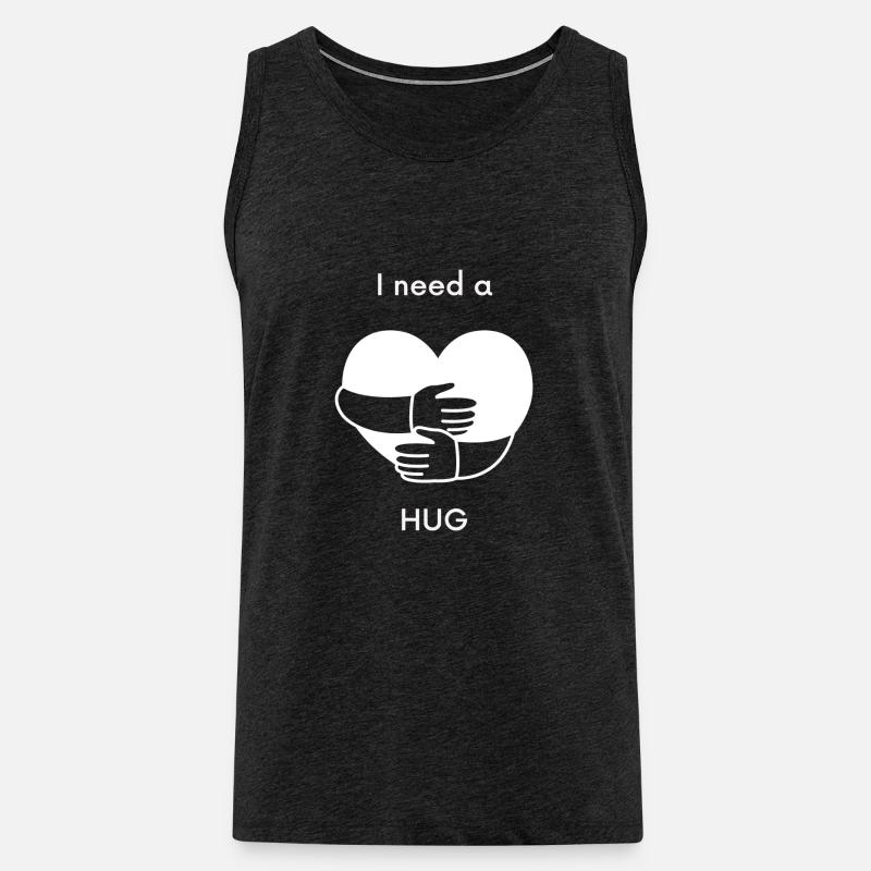 I need a HUG - Männer Premium Bio Tank Top - Anthrazit