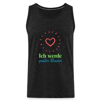 Ich werde großer Bruder mit einer Schwester - Männer Premium Bio Tank Top - Anthrazit - Vorne - AI Model Male 185 dark (185cm)