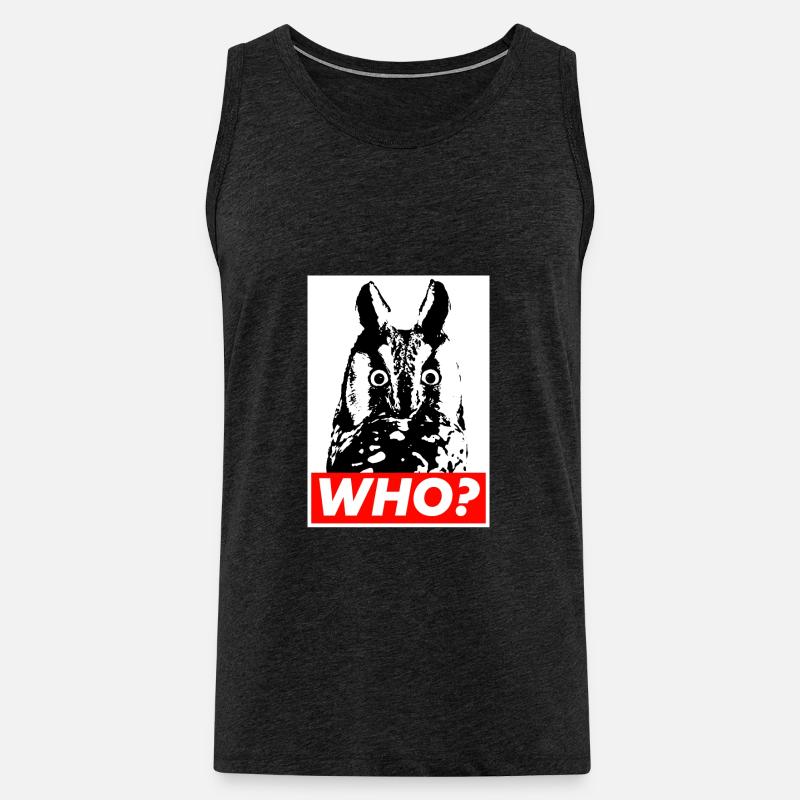 Who? Wer? Eule? - Männer Premium Bio Tank Top - Anthrazit
