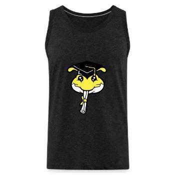 Caterpillar High School Graduation Passed College Worm - Men's Premium Organic Tank Top - charcoal grey - Front - AI Model Male 185 dark (185cm)
