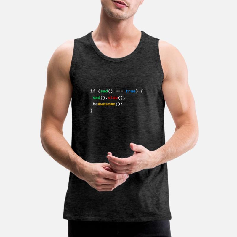 If Sad Be Awesome Coding Programming Nerd Gift Männer Premium Bio Tank Top