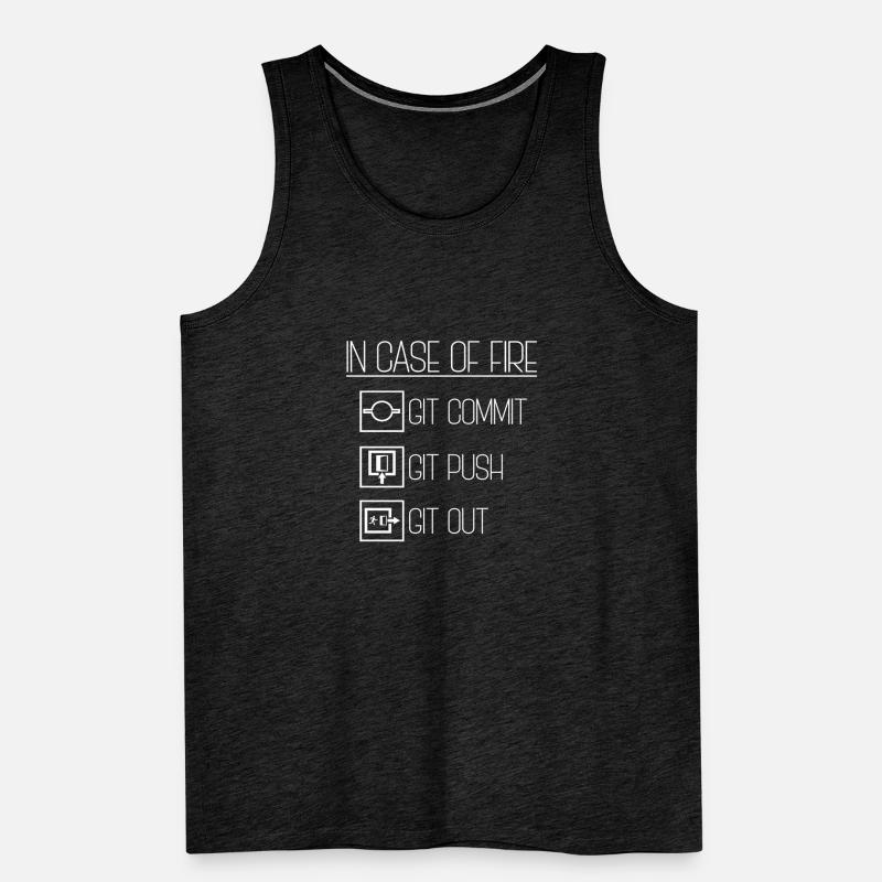 En cas d'incendie Git Commit Coding Programmer Linux Débardeur bio Premium Homme
