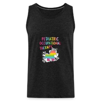 Pädiatrische Ergotherapie OT - Männer Premium Bio Tank Top - Anthrazit - Vorne - AI Model Male 185 dark (185cm)