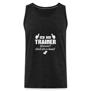 Sportverein Trainer Fußballtrainer Geschenk - Männer Premium Bio Tank Top - Anthrazit - Vorne - AI Model Male 185 dark (185cm)