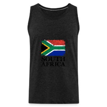 Afrique du Sud - Débardeur bio Premium Homme - charbon - Devant - AI Model Male 185 dark (185cm)