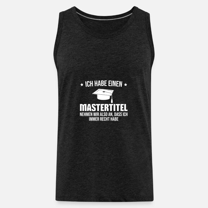 Mastertitel Abschluss Masterprüfung Master - Männer Premium Bio Tank Top - Anthrazit