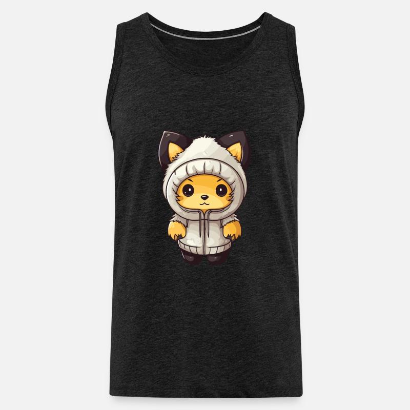 Fuchs Winter Comic Niedlich - Männer Premium Bio Tank Top - Anthrazit