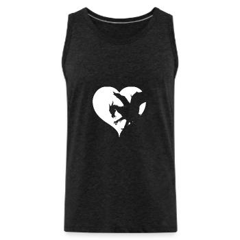 Drache Herz Drachen Fantasy - Männer Premium Bio Tank Top - Anthrazit - Vorne - Alexander (188cm)