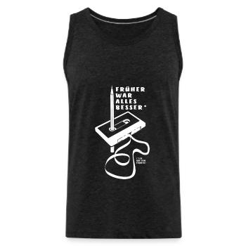 Kassette - Früher war alles besser - Männer Premium Bio Tank Top - Anthrazit - Vorne - AI Model Male 185 dark (185cm)