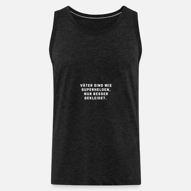 Väter sind wie Superhelden - Männer Premium Bio Tank Top - Anthrazit
