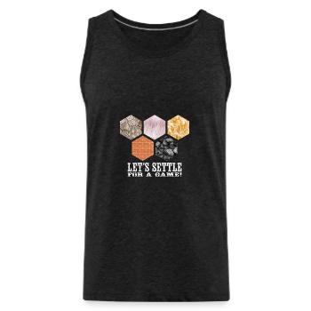 Let's settle for a game - Siedler Brettspiel - Männer Premium Bio Tank Top - Anthrazit - Vorne - Alexander (188cm)