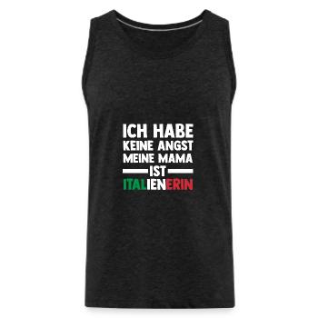 Ich habe keine Angst meine Mama ist Italienerin - Männer Premium Bio Tank Top - Anthrazit - Vorne - AI Model Male 185 dark (185cm)