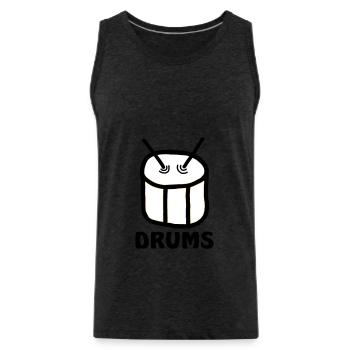 drums Schlagzeug Band Musik Trommel - Männer Premium Bio Tank Top - Anthrazit - Vorne - AI Model Male 185 dark (185cm)