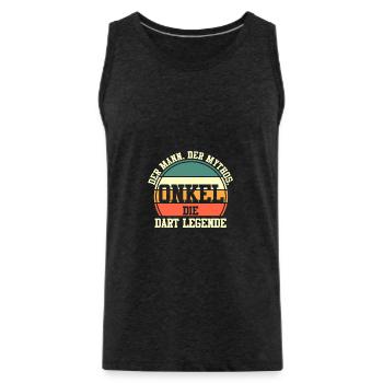 Dart Onkel Dartsspieler Darts - Männer Premium Bio Tank Top - Anthrazit - Vorne - AI Model Male 185 dark (185cm)