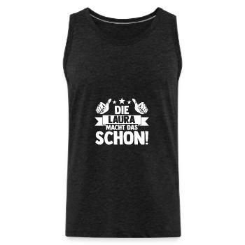Laura - Männer Premium Bio Tank Top - Anthrazit - Vorne - Alexander (188cm)