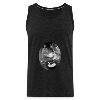 LEBEN UND TOD - Männer Premium Bio Tank Top - Anthrazit - Vorne - Alexander (188cm)