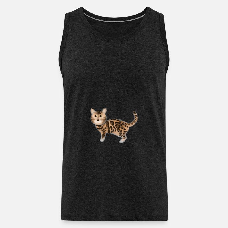 Bengal katze Geschnekidee - Männer Premium Bio Tank Top - Anthrazit